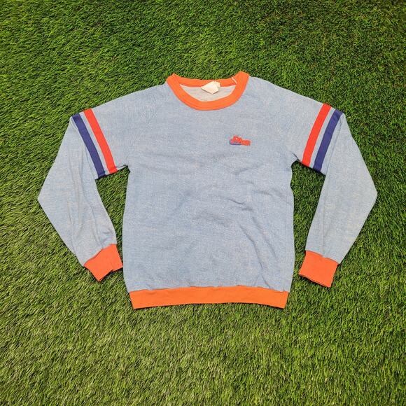 Vintage 70s Carters Jogger Raglan Ringer Style Sweatshirt Womens 2XS/XS USA - Picture 1 of 10